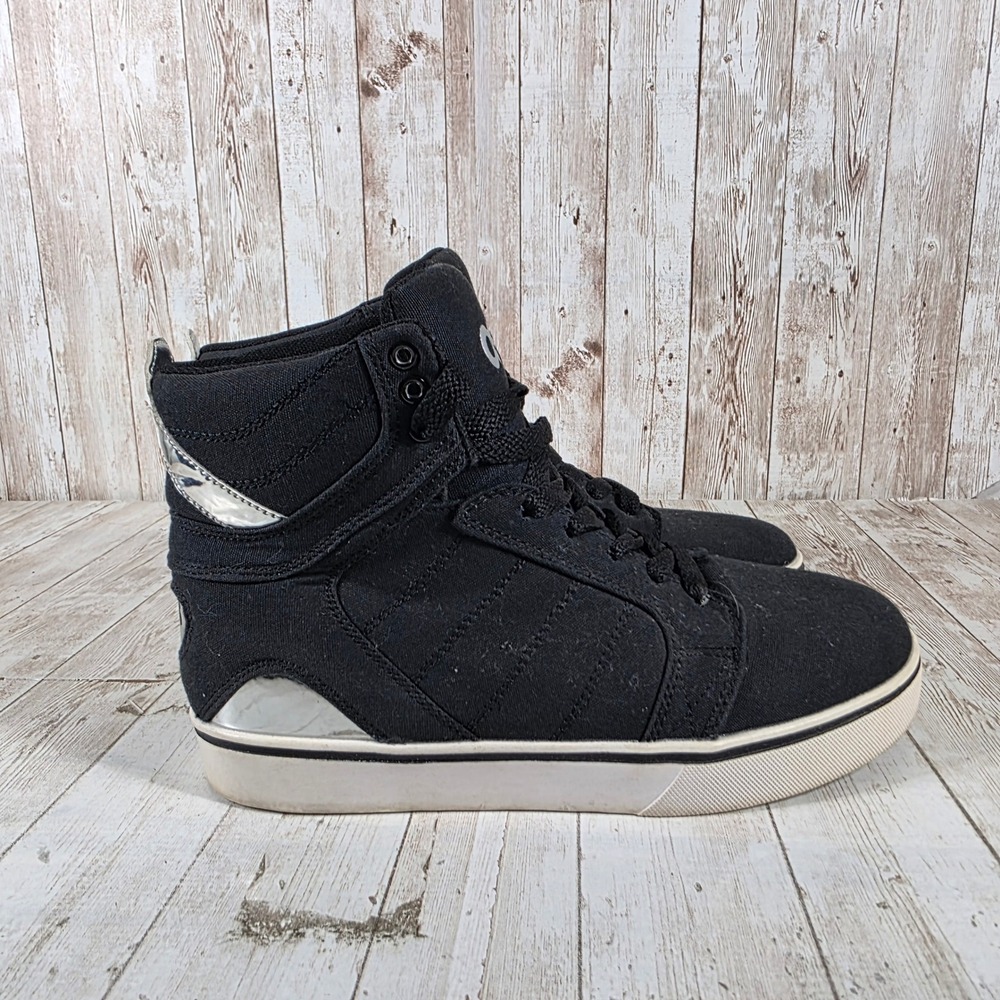 Osiris Womens High Top Sneakers Black Metallic 1604685-B Size 6M‎ womens 7.5